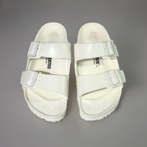 Birkenstock Arizona EVA Sandals White Slip On Slides Shoes